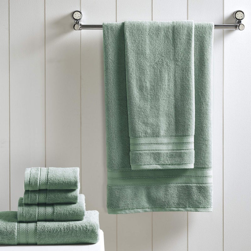 Modern Threads - Spun Loft 6-Piece 100% Combed Cotton Towel Set - Bath Towels, Hand Towels, & Washcloths - Super Absorbent & Quick Dry - 600 GSM - Soft & Plush, Eucalyptus - Image 2